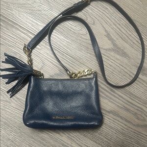 Michael Kors Navy Leather Crossbody Bag